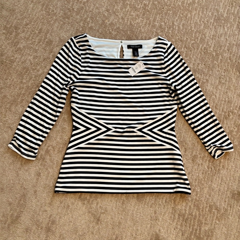 NWT White House Black Market Striped Blouse